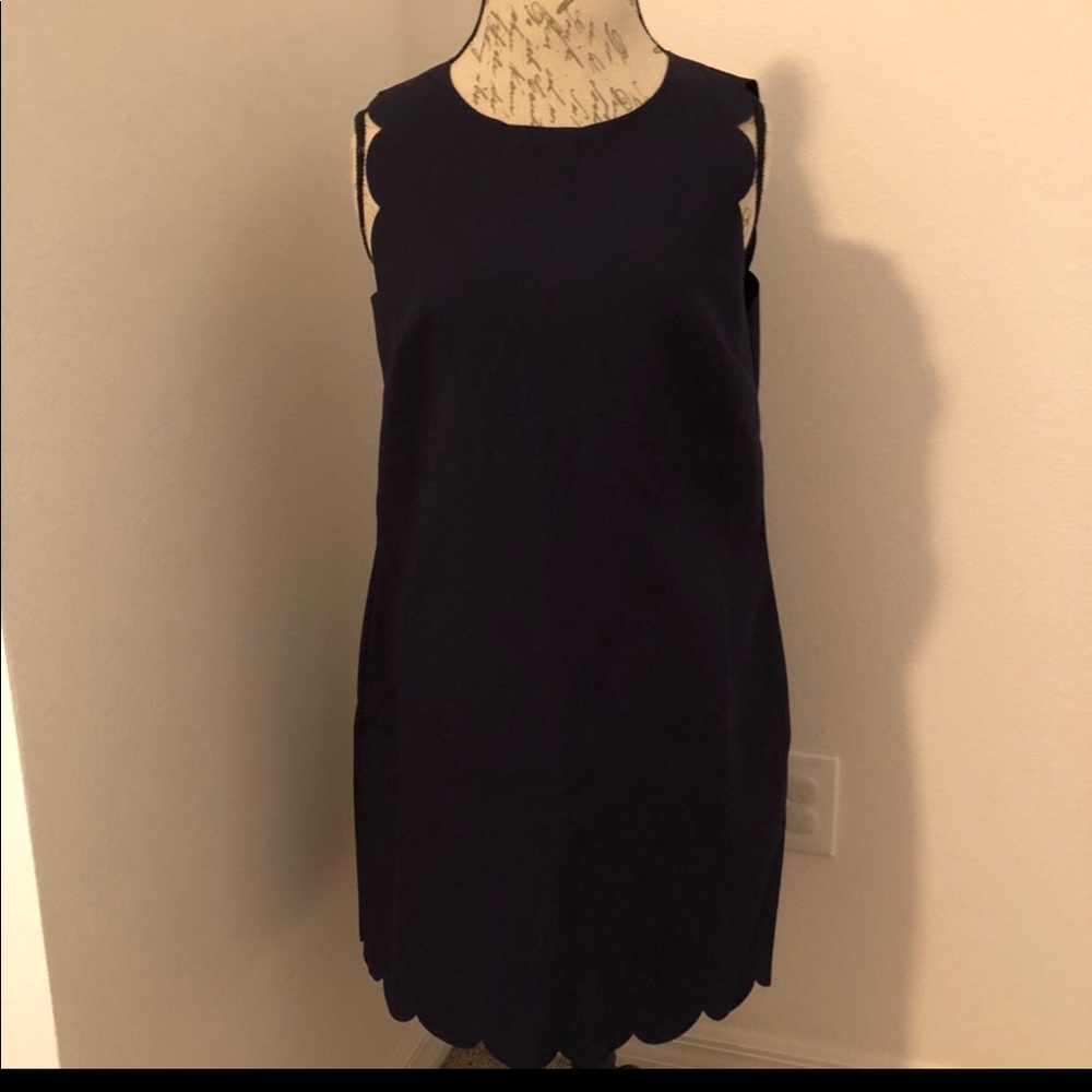 J Crew scalloped edge dress large